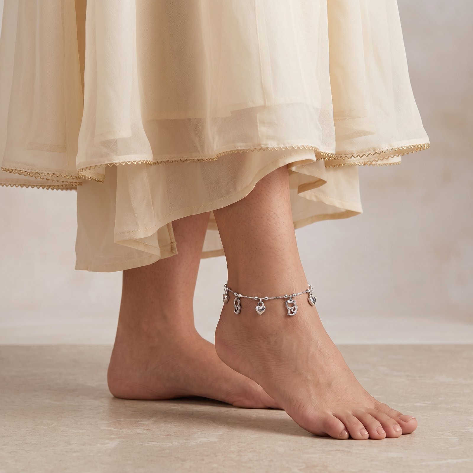 Silver anklets