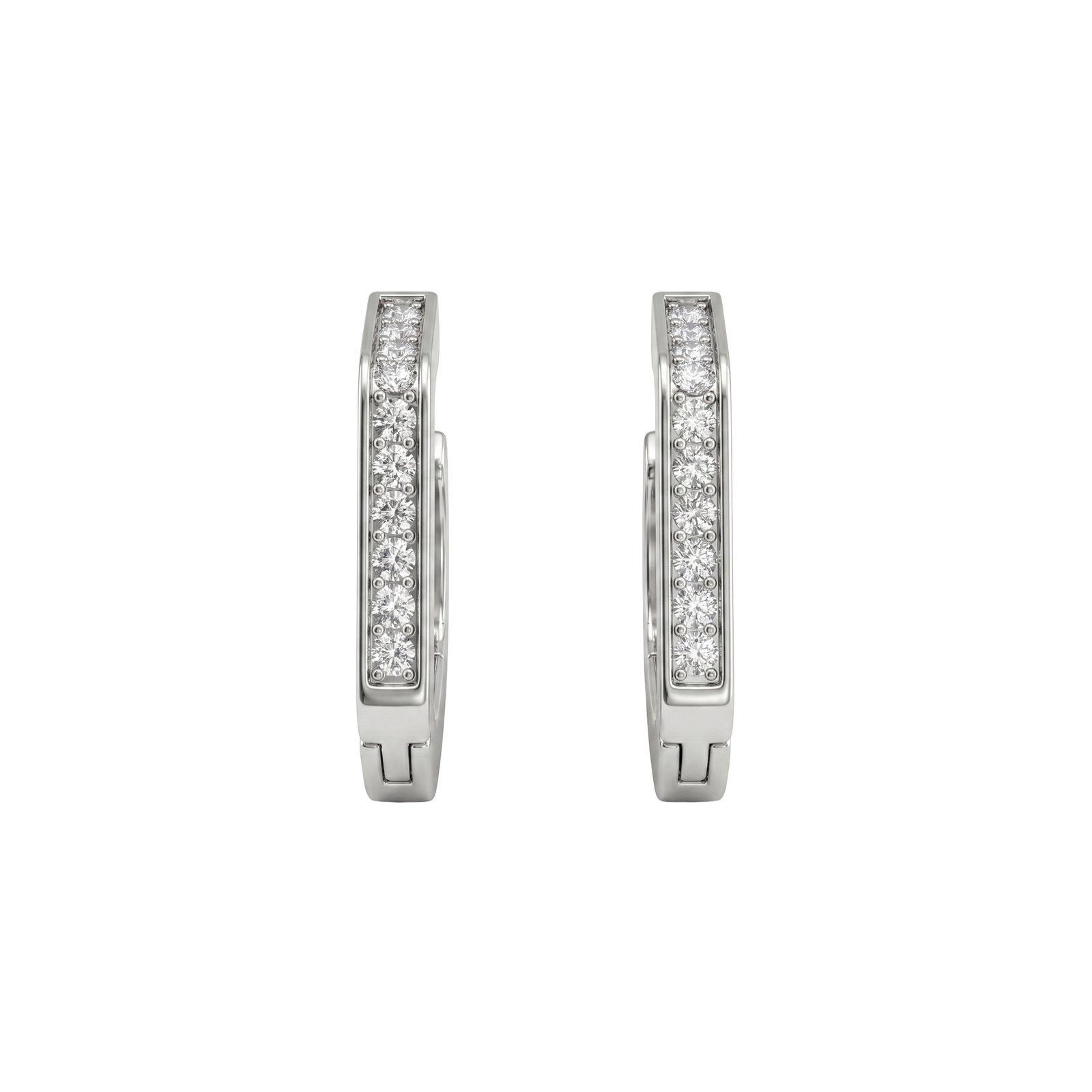 Pavé silver hoops